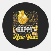 Happy New Year Party 2026 Balloon Family Matching  Ronde Sticker (Voorkant)