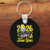 Happy New Year Party 2026 Balloon Family Matching  Sleutelhanger (Voorkant)