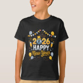 Happy New Year Party 2026 Balloon Family Matching T-shirt (Voorkant)