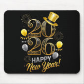 Happy New Year Party 2026 Family Matching Balloon Muismat (Voorkant)