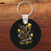 Happy New Year Party 2026 Family Matching Balloon Sleutelhanger (Voorkant)