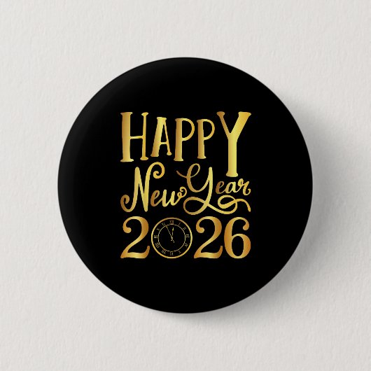 Happy New Year Party 2026 Family Matching  Ronde Button 5,7 Cm (Voorkant)