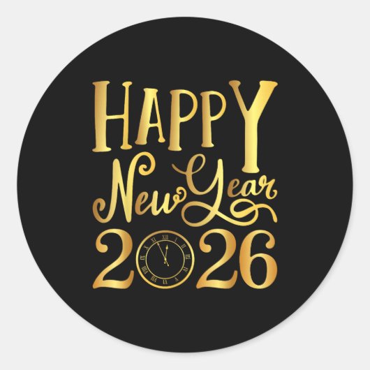 Happy New Year Party 2026 Family Matching Ronde Sticker (Voorkant)
