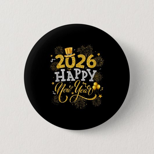 Happy New Year Party 2026 Fireworks Family Matchin Ronde Button 5,7 Cm (Voorkant)
