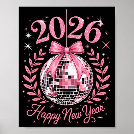 Happy New Year Party 2026 Funny Balloon Family Mat Poster (Voorkant)