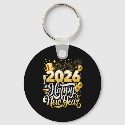 Happy New Year Party 2026 Nye Funny Family Matchin Sleutelhanger (Voorkant)