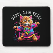 Happy New Year Party Dancing Cat Design  Muismat (Voorkant)