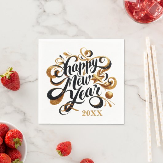 Happy New Year party datum toevoegen Servet (Insitu)