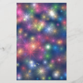 Happy New Year Party Glitter Stars Briefpapier (Voorkant)