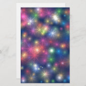 Happy New Year Party Glitter Stars Briefpapier (Voorkant / Achterkant)