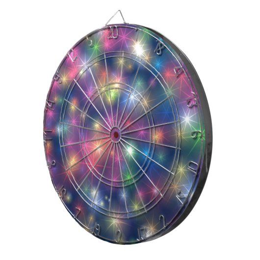 Happy New Year Party Glitter Stars Dartbord (Voorkant Rechts)