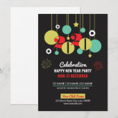 Happy New Year Party Invitation Flyer Kaart (Voorkant / Achterkant)