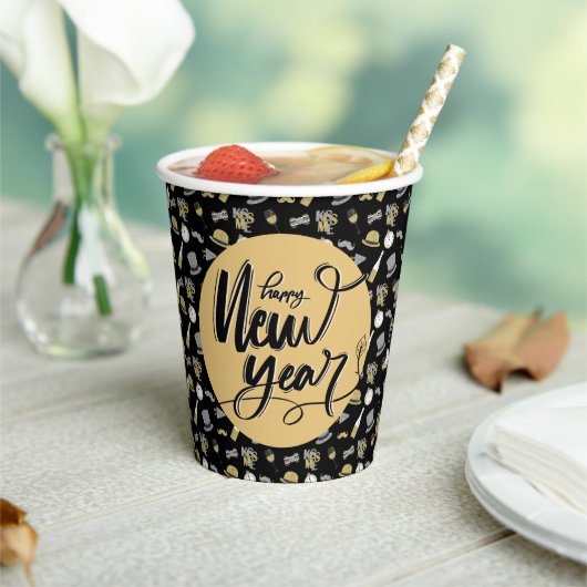Happy New Year Party Papieren Bekers (Insitu)