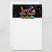 Happy New Year Party Petten Briefpapier (Voorkant / Achterkant)