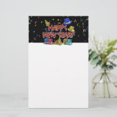 Happy New Year Party Petten Briefpapier (Staand voorkant)