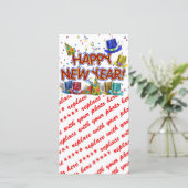 Happy New Year Party Petten Feestdagenkaart (Staand voorkant)