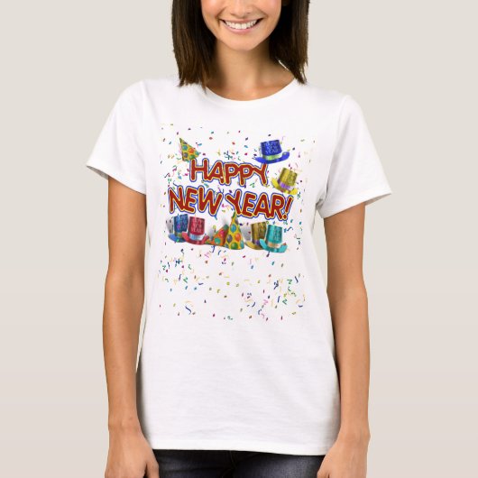 Happy New Year Party Petten T-shirt (Voorkant)