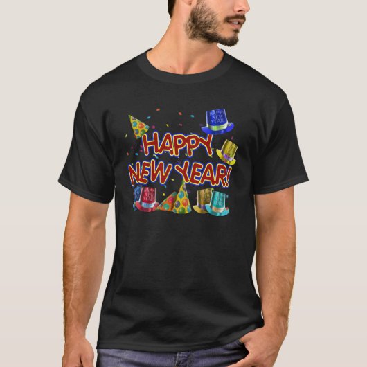 Happy New Year Party Petten T-shirt (Voorkant)