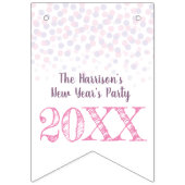 Happy New Year party roos roze champagne Vlaggetjes (Eerste vlag)