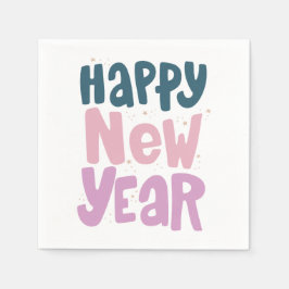Happy New Year Party Sparkle Paper Napkin Servet