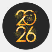 Happy New Year Party Supplies 2026 Family Matching Ronde Sticker (Voorkant)