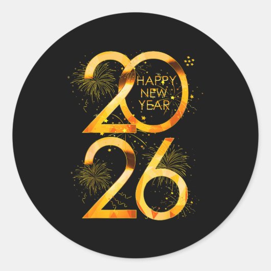 Happy New Year Party Supplies 2026 Family Matching Ronde Sticker (Voorkant)
