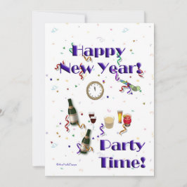 Happy New Year- Party Time! - Festive Celebration Kaart