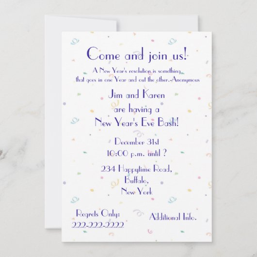 Happy New Year- Party Time! - Festive Celebration Kaart (Achterkant)