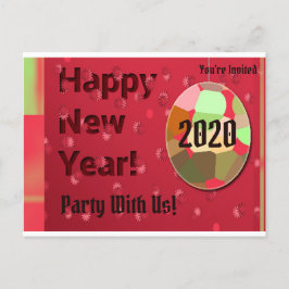 Happy New Year Party Uitnodiging Briefkaart