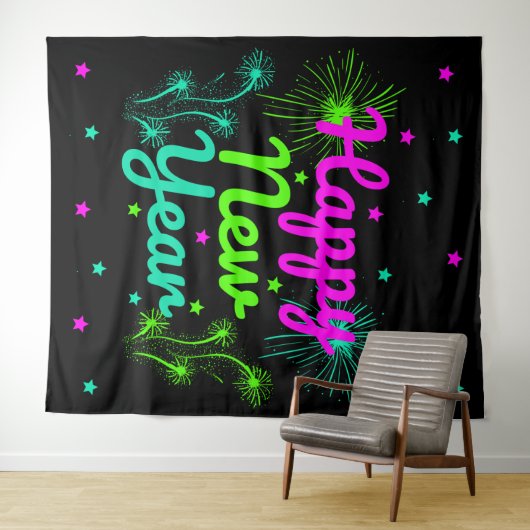 Happy New Year Party Wandkleed (In Situ (horizontaal))