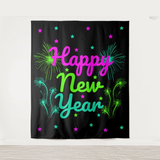 Happy New Year Party Wandkleed (Voorkant)