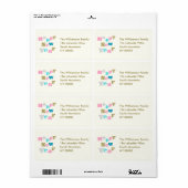 Happy New Year Pastel Groovy Retro Personalized Etiket (Full Sheet)