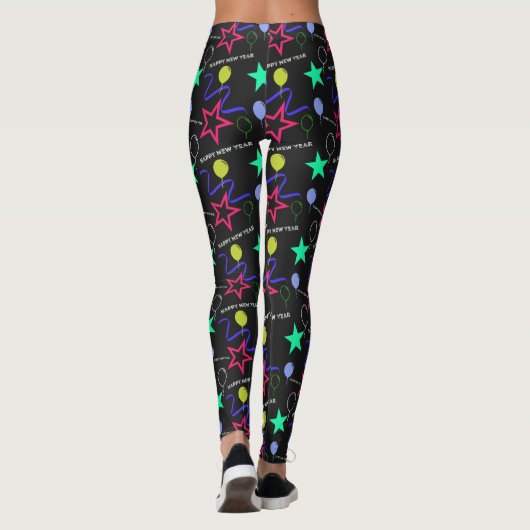 Happy New Year Pattern-Leggings Leggings (Achterkant)