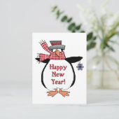 Happy New Year Penguin Feestdagenkaart (Staand voorkant)