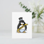 Happy New Year Penguin Feestdagenkaart (Staand voorkant)
