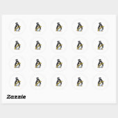 Happy New Year Penguin Ronde Sticker (Vel)