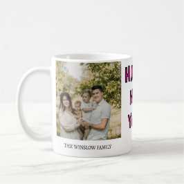 Happy New Year  Personalized Family Name Photo   Koffiemok