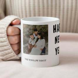 Happy New Year  Personalized Family Name Photo   Koffiemok