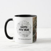 Happy New Year  Personalized Family Name Photo Mug Mok (Links)