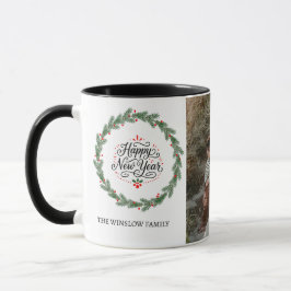 Happy New Year  Personalized Family Name Photo Mug Mok