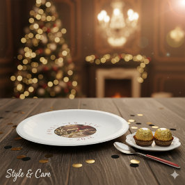 Happy New Year Personalized Photo Text Papieren Bordje