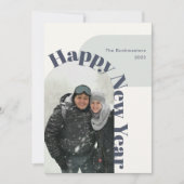 Happy New Year Photo Arch Navy Mint Feestdagenkaart (Voorkant)