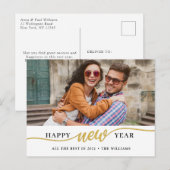 Happy New Year Photo Briefkaart (Voorkant / Achterkant)