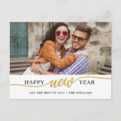 Happy New Year Photo Briefkaart (Voorkant)