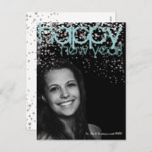 Happy New Year Photo Briefkaart (Voorkant / Achterkant)