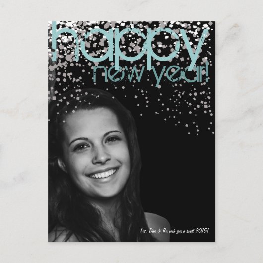 Happy New Year Photo Briefkaart (Voorkant)