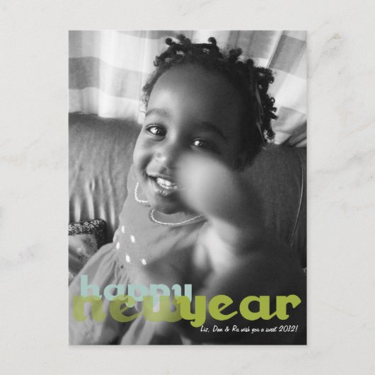 Happy New Year Photo Briefkaart (Voorkant)