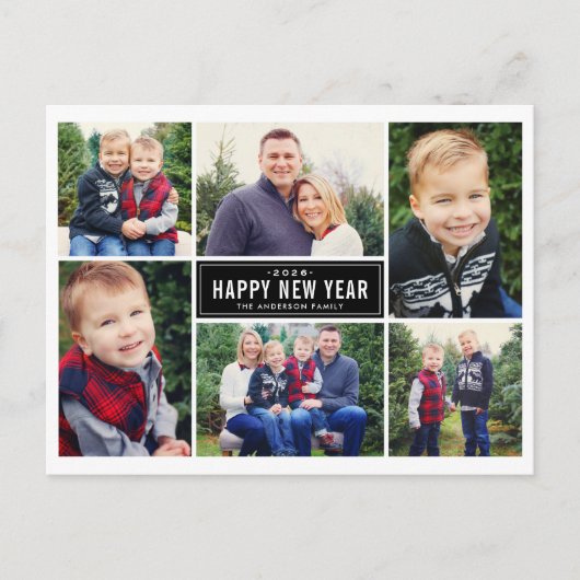 Happy New Year Photo Collage Feestdagenkaart (Voorkant)