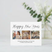 Happy New Year Photo Collage Feestdagenkaart (Staand voorkant)