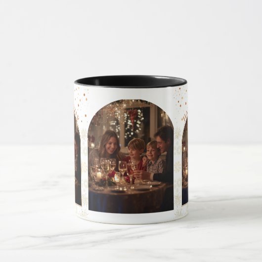 Happy New Year Photo Customizable everyday Mok (Midden)